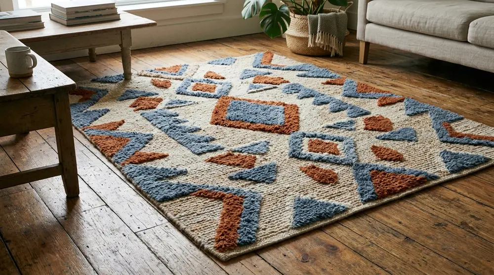Abstract geometric area rug