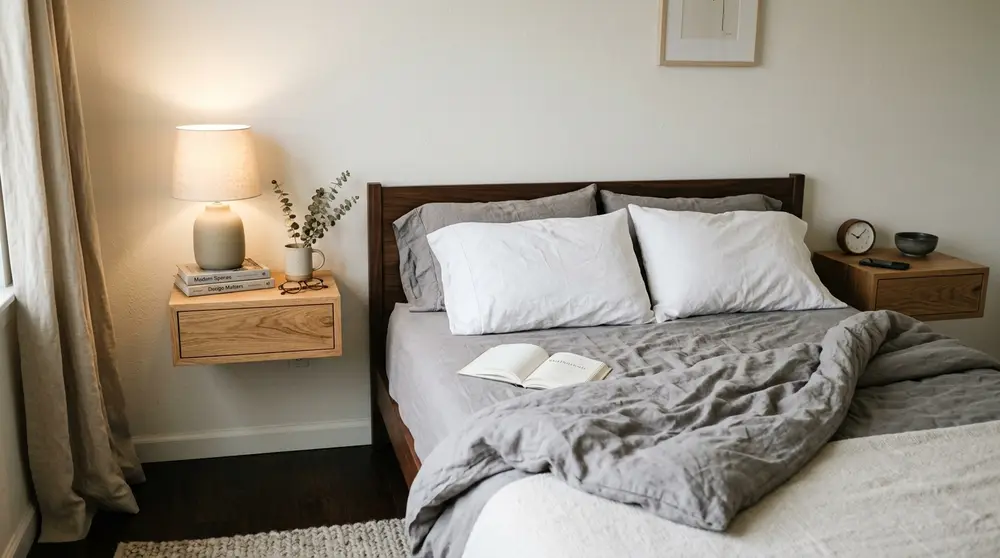 Minimalist floating bedside tables
